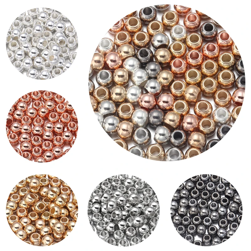Bulk 100Pcs 6mm 8mm Charm Round Resin Spacer Loose Beads DIY for Jewelry Making 