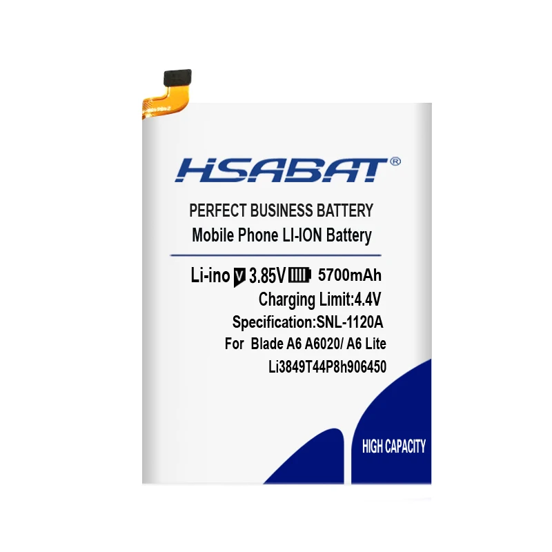HSABAT 5700 мАч Li3849T44P8h906450 Аккумулятор для zte Blade A6 A6020/A6 Lite A0622