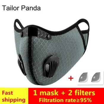

Unisex face mask women and man Breathable black blue gray running sport outdoor Activated carbon facemasks with filters