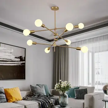 

New modern Gold Round Chandelier Lighting For Bedroom Home Decor suspension Lamp Nordic Simple Hanging Lights Home Fixtures