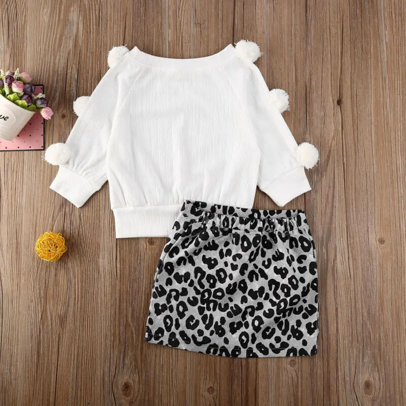 Модная новинка детская одежда для маленьких девочек 2 шт. Осень зима Топ с длинным