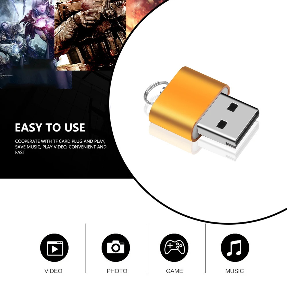 Kebidu USB 2,0 TF кард-ридер Micro SD TF T-Flash карта памяти адаптер Легкий Портативный высокоскоростной кард-ридер интерфейс
