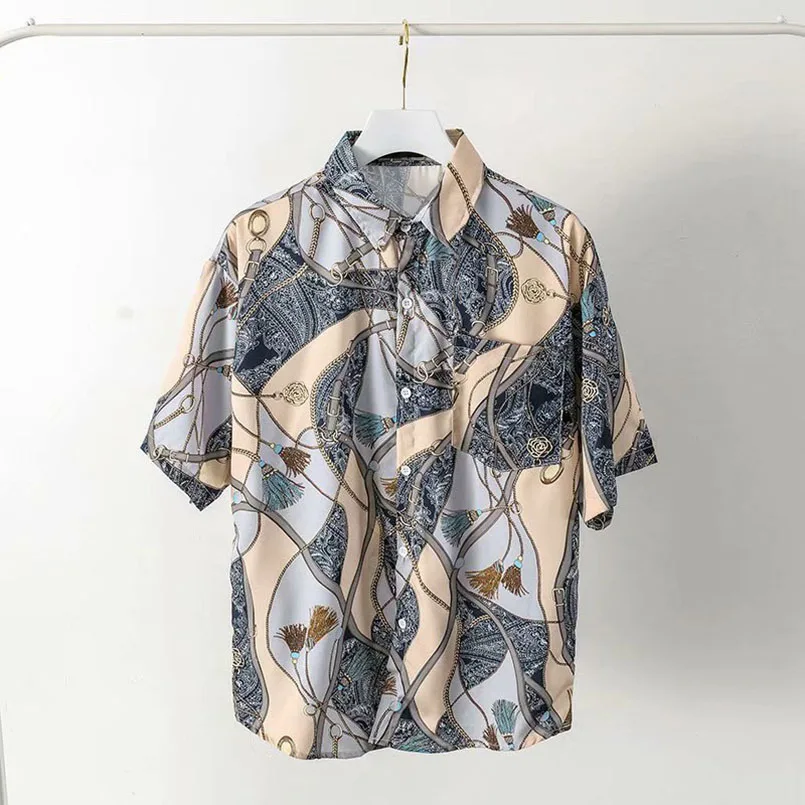 Hawaii Beach Shirt Men Quick Dry Summer Short Sleeve Male Print Casual Shirts Floral Loose Korean Clothing 2025 Vintage 6