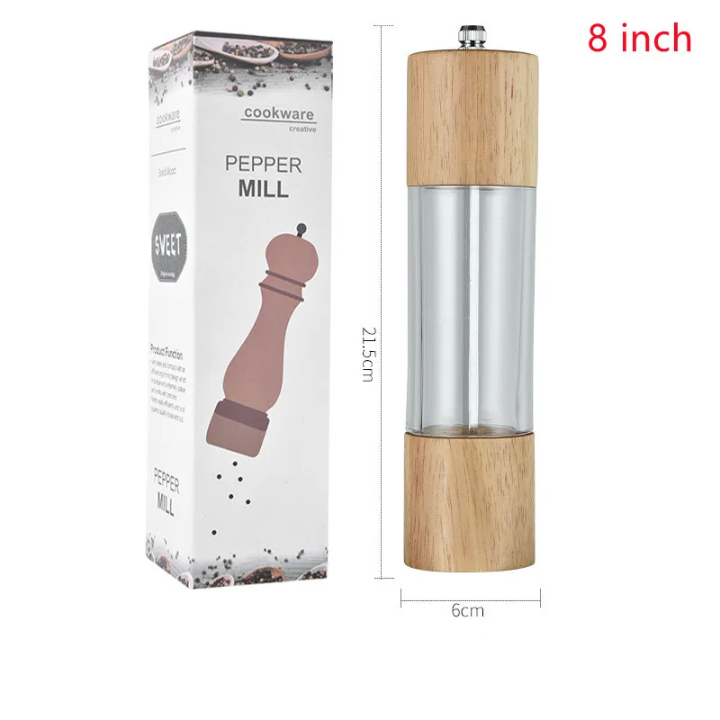 Moulin à Sel Et Poivre En Bois – Broyeur Céramique Réglable, 21 Cm, 0,6 Kg, Marque Relaxdays