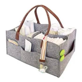 

Felt diaper bag storage bag mother and child mommy travel storage bag Foldable multifunctional felt diaper bag