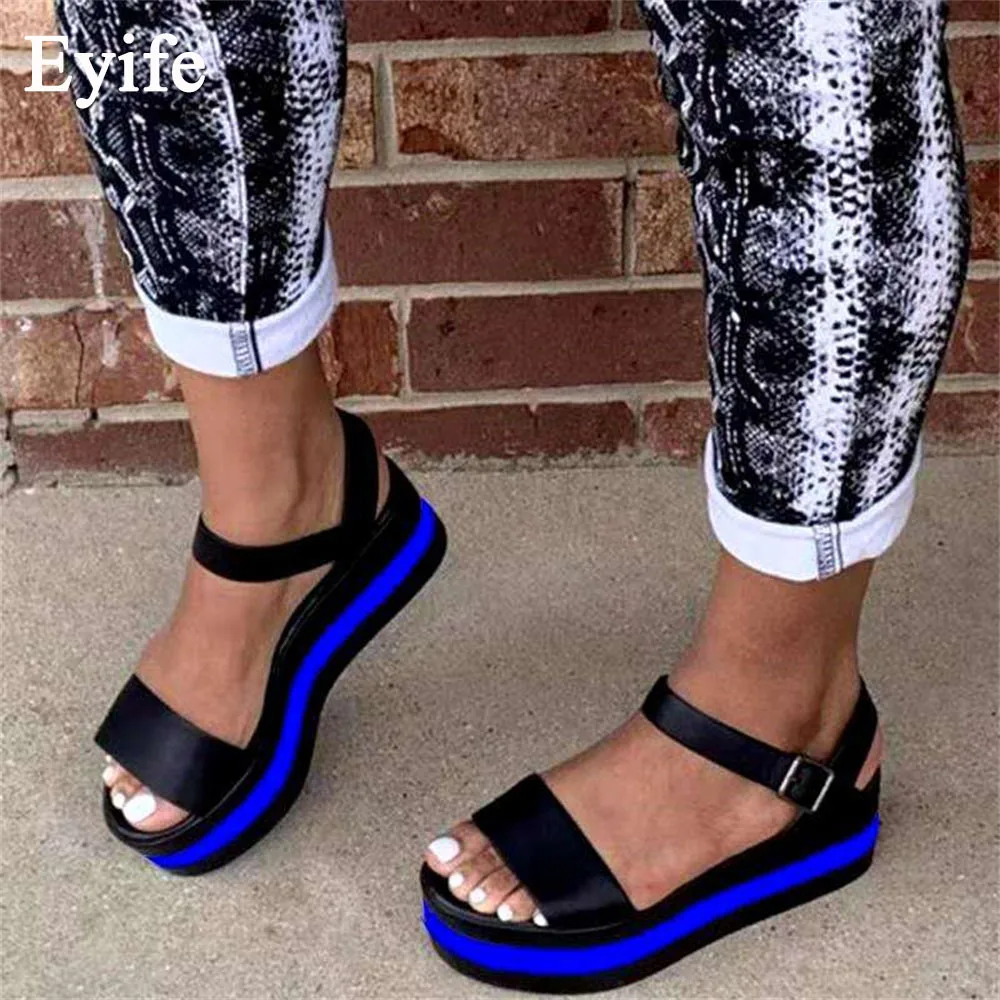 Женские Классические сандалии на платформе повседневные пляжные плоской