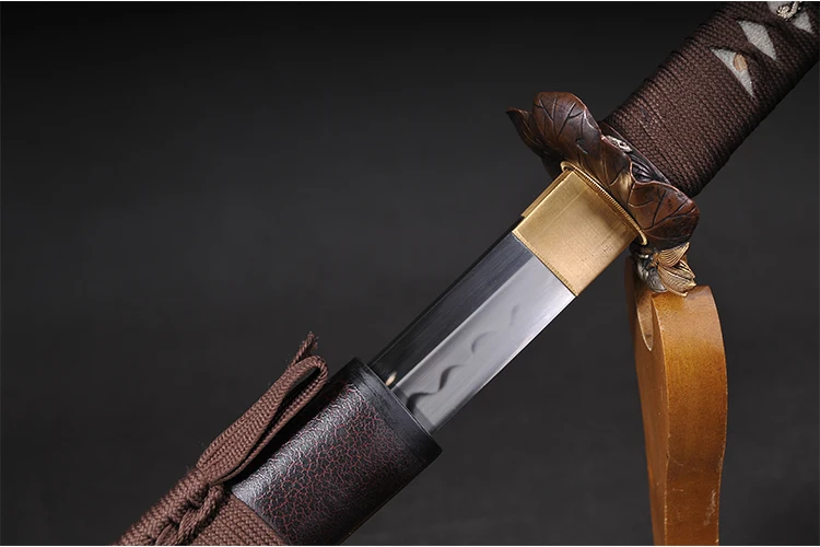 Quality Real Katana Japanese Ninja Sword Samurai props T10 carbon steel sharpness edge Full Tang Rayskin Home Decoration
