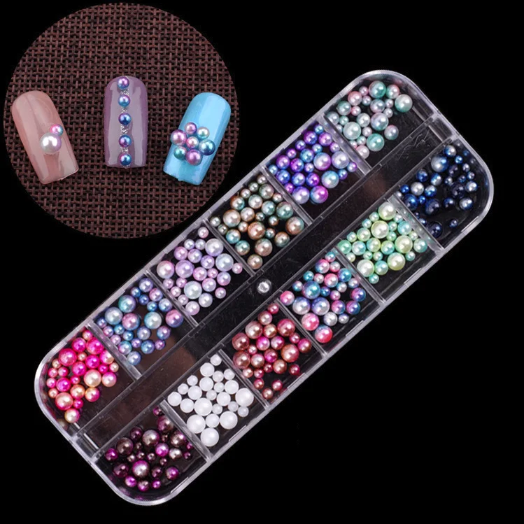 Разноцветные Стразы для ногтей, жемчужные бриллианты, 3D хрустальные украшения для ногтей, аксессуары, камни, драгоценные камни, инструменты для маникюра