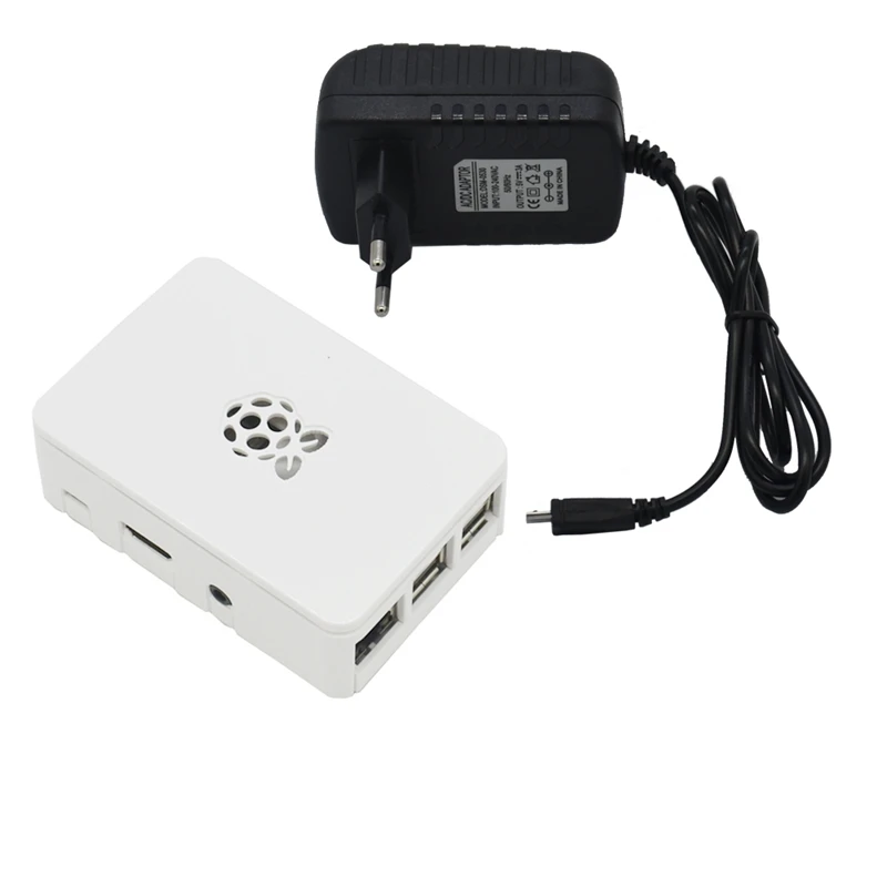 Raspberry Pi 3 Model B+(Plus)+ Abs чехол+ 5V 3A Мощность адаптер с поддержкой Wi-Fi и Bluetooth Декодер каналов кабельного телевидения штепсельная вилка европейского стандарта