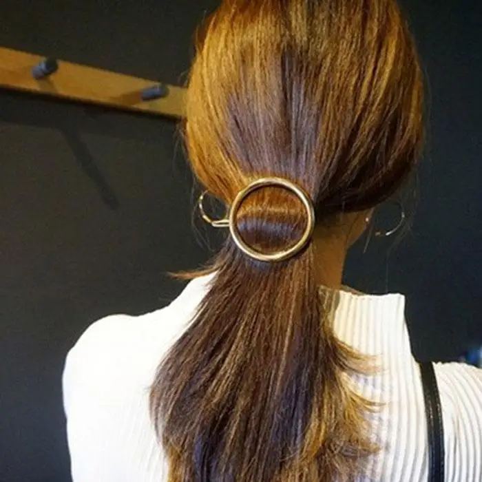 Женская Повседневная геометрическая форма заколка для волос золото, серебро украшение для волос