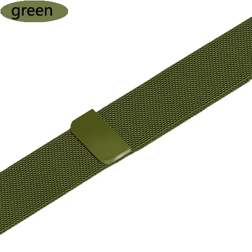 Миланский ремешок-петля для Apple watch 42 мм 44 мм 38 мм 40 мм браслет из нержавеющей стали с магнитной пряжкой iwatch series 5 4 3 - Цвет ремешка: green