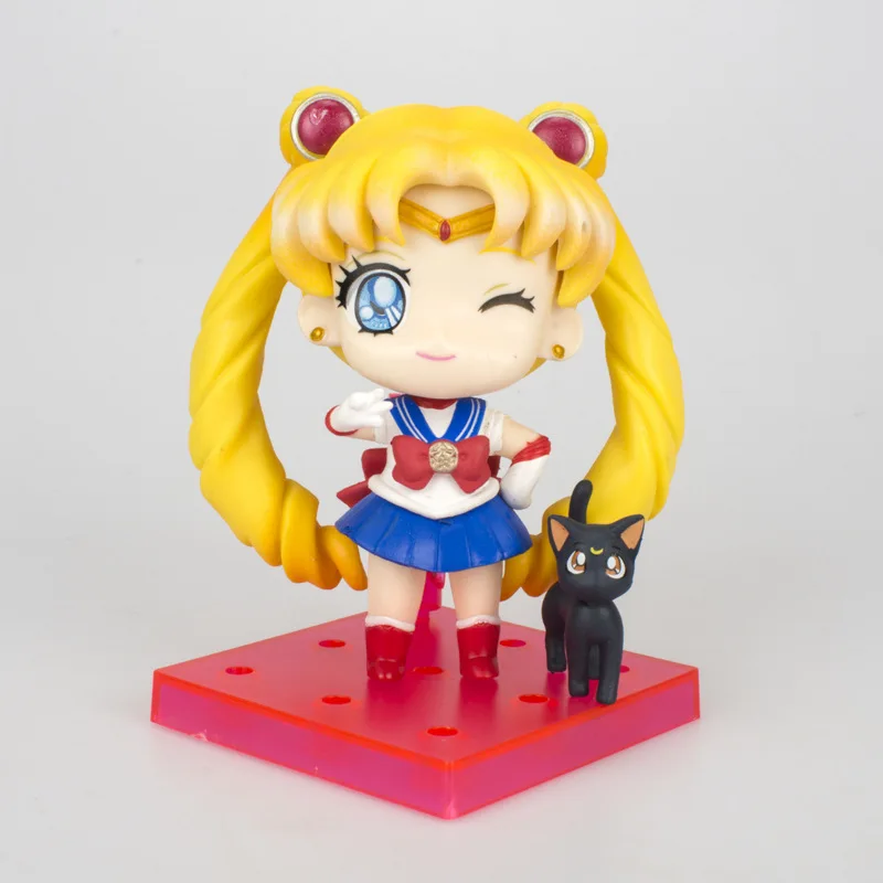 Горячая 3-Pretty Girl Warrior аниме игрушка Usagi Sailor Month Garage Комплект Черный кот торт автомобиль монтируется украшение