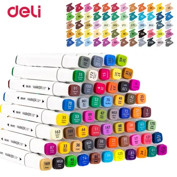 

Deli 1pcs 60 colors Pen Write Brush Pen Calligraphy Paint Marker Pens Set Drawing Painting Watercolor Art Brush Pen