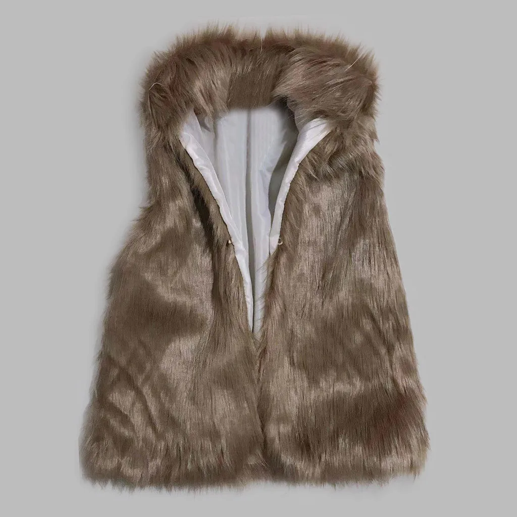 Женский меховой жилет, пальто размера плюс, зимнее теплое пальто из искусственного лисьего меха, жилеты, модные пальто из искусственного флиса, куртка, жилет, Женское пальто A40