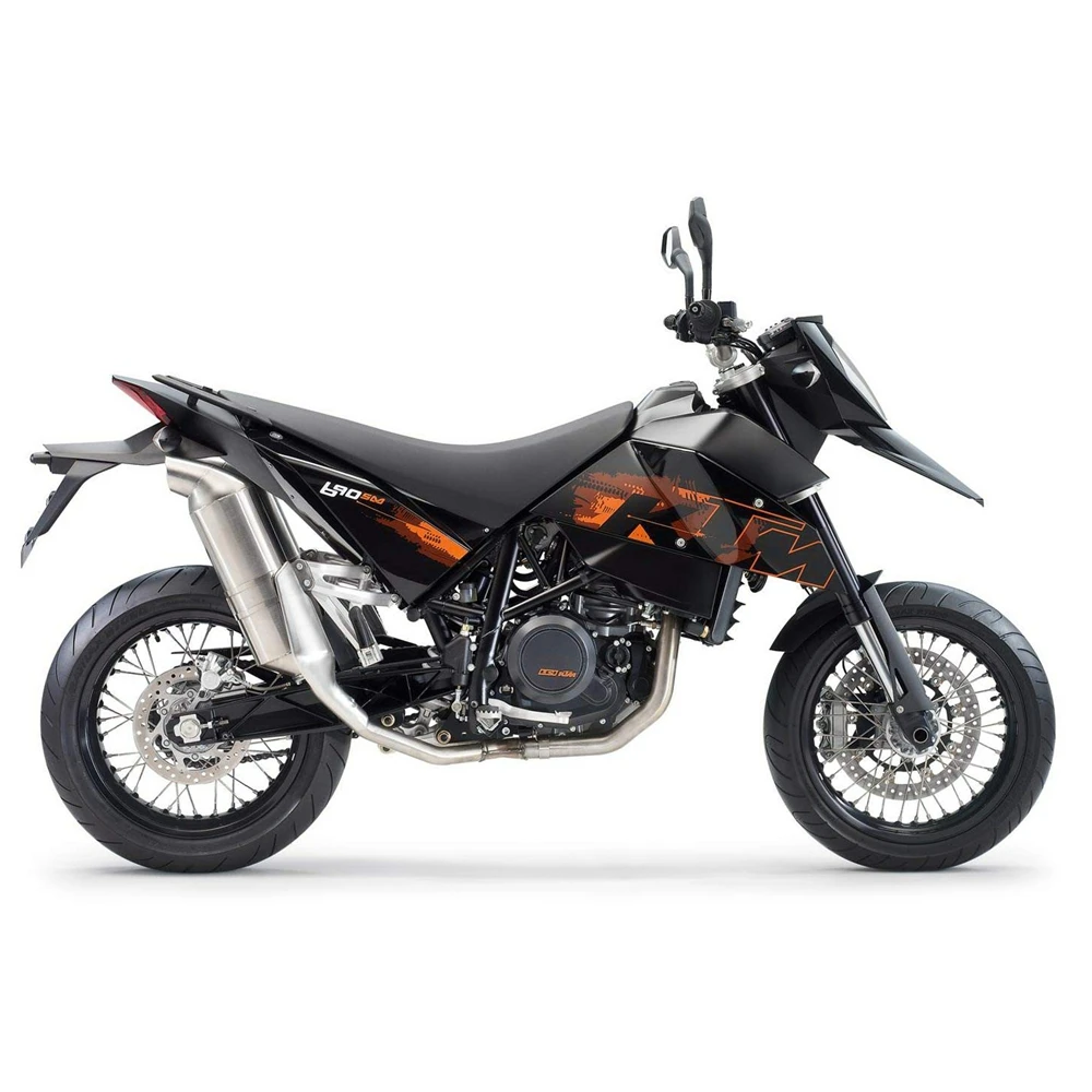 Для KTM 690SM черный полный Графика наклейки на заказ Номер Наименование лента 3M наклейки-матовые Водонепроницаемый для KTM 690SM