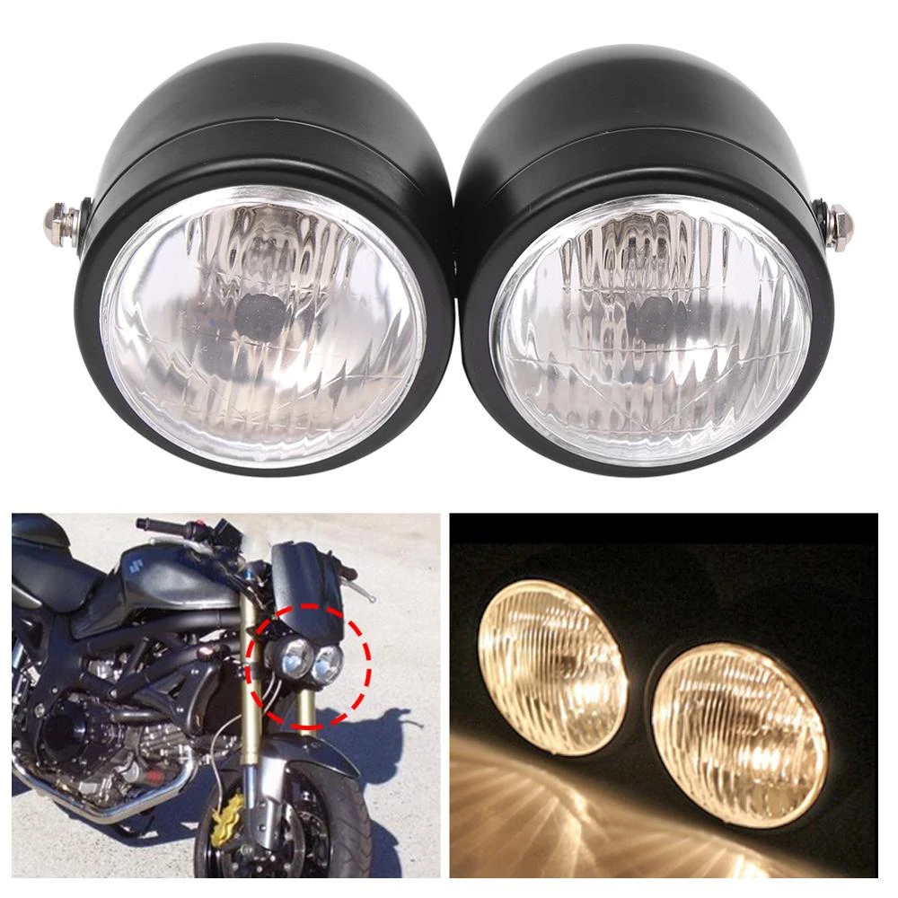 Motorcycle Headlight Assemblies Twin Dominator Motorcycle Grill Headlight Dual Streetfighter