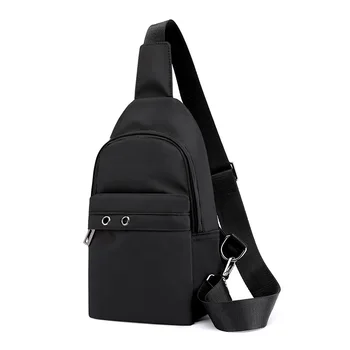 

Man Body Polyester Casual Zipper Chest Bucket Earphone Hole Bag Sling Bags for Men Oxford Men Bag Sac Homme Moviles Men Bag