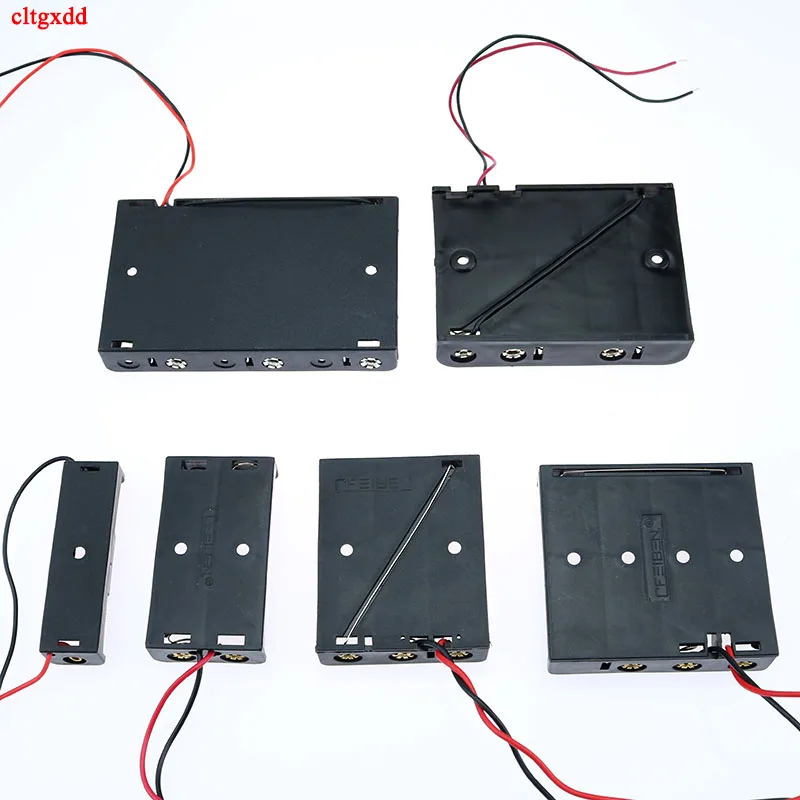 AA Battery Box Case Holder With Wire Leads Side By Side Battery Box Connecting Solder For 1.5V AA Batteries 1x 2x 3x 4x 5x 6x battery case battery storage case