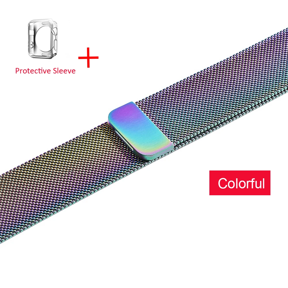With Case C Leecnuo ремешок для часов для Apple Watch 42 мм, 38 мм, ремешок для часов, Миланская петля, браслет ремешок для наручных часов iWatch серии 1/2/3 - Цвет ремешка: With Case C