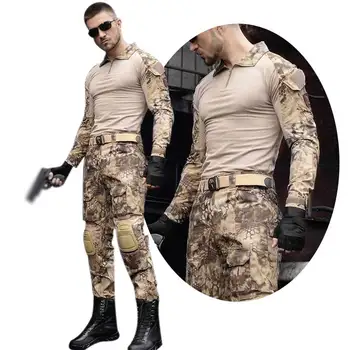 

Military Combat Frogman Camouflage Uniform Cotton Blend Commando Camo Clothes Men Tactical Sniper Suit Tops Pants