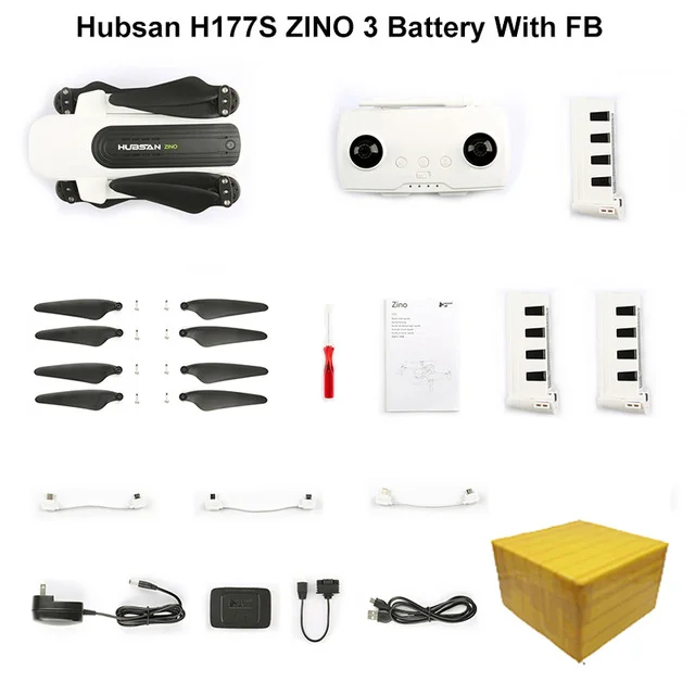 H117S ZINO 4K 3B FB Hubsan H117S Zino gps Дрон Квадрокоптер в формате 4K UHD, Камера 1 км бесщеточный 5,8G WI-FI FPV RC дроны складной 3-осевому гидростабилизатору RTF высокой скорости - Цвет: H117S ZINO 4K 3B FB