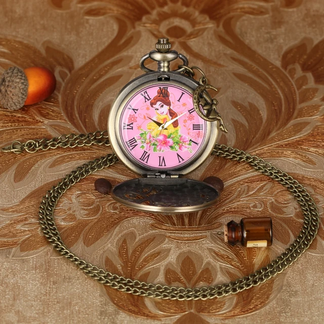 Dropship Alice In Wonderland Pocket Watch Girl Pattern Cover Clock Women  Practical Alloy Slim Chain Pendant Watches to Sell Online at a Lower Price