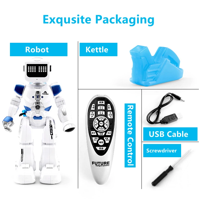 Smart Programming Demo Hydroelectric Hybrid RC Robot Voice Control Interaction Walk/Glide Singing And Dancing Eductional RC Toy 6