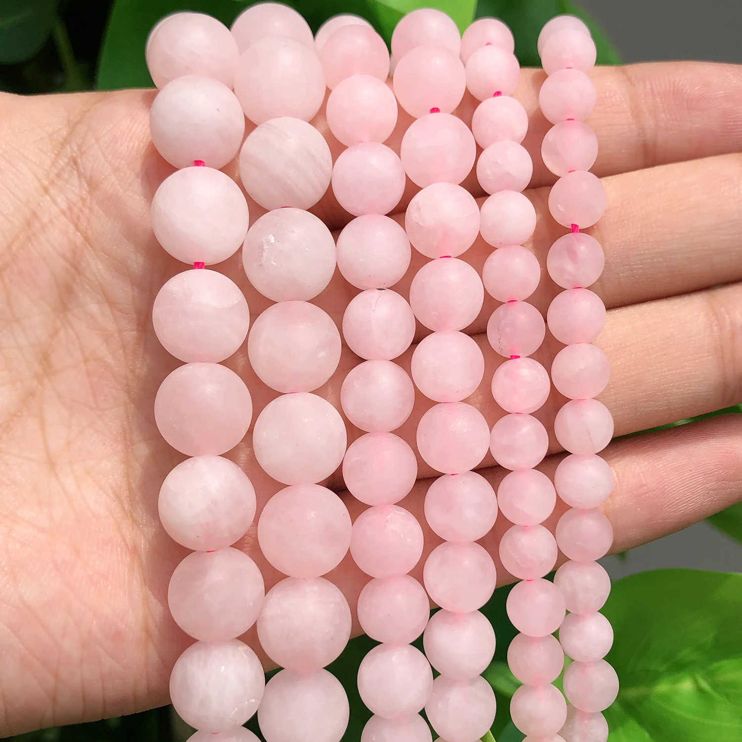 thumbnail image 1 of Cuentas de piedra mate natural pulidas con acabado mate, jaspe cebra rosa, ágatas, jades, howlitas, cuentas minerales para hacer joyas, pulseras DIY de 15'', 1 of 5