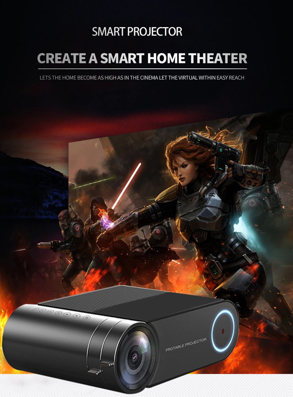 yaber projector VCHIP YG550 4k Projector Mini proyector Protable For Home Theater Supports 1080P WiFi LED HDMI Media Player Christmas giftsGift new projector