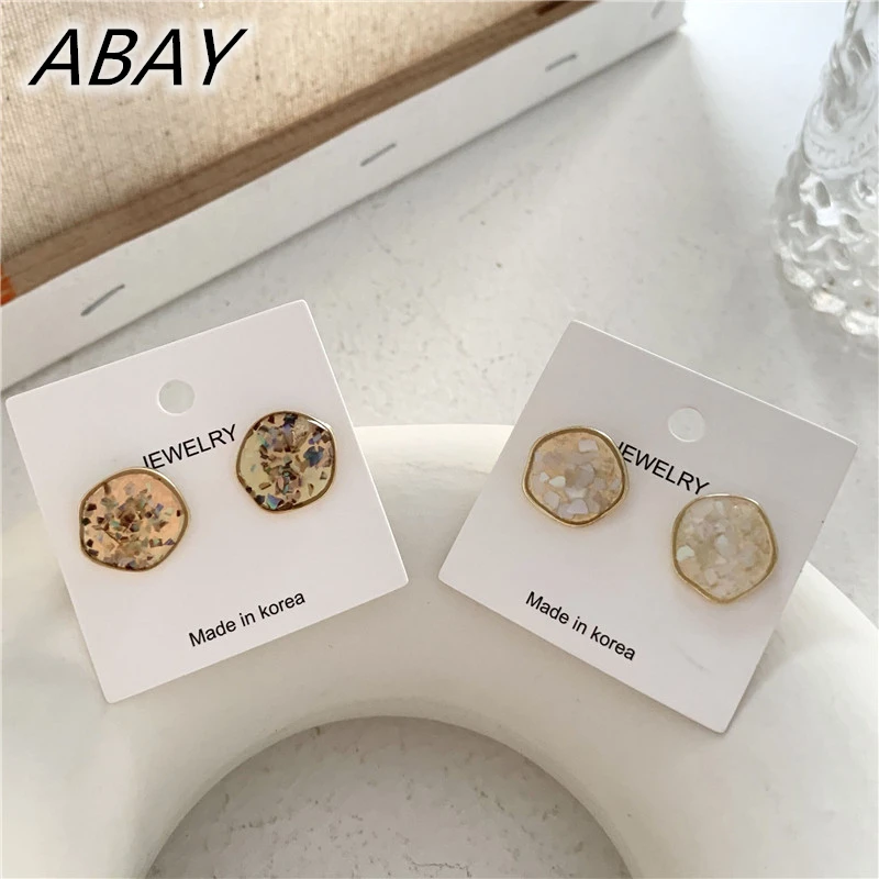 

ABAY Fashion Korean Sweet and Versatile Irregular Stud Earrings Vintage Shell Shape Pendent Punk Earrings for Women Girls Gifts