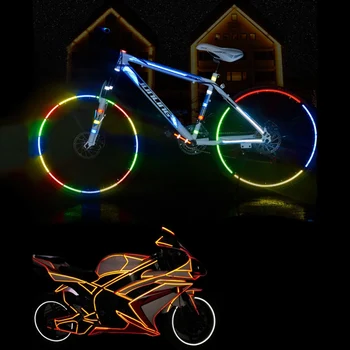 

Bicycle reflective stickers mountain bike bicycle motorcycle fluorescent decal tape safety warning riding accessories