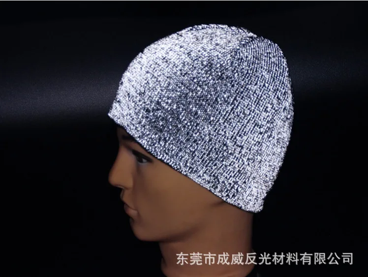 Прямая от производителя, вязаная Светоотражающая Шерстяная кепка с мягкой отражающей тканью, шелковая двухсторонняя блестящая ультратонкая шапка