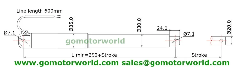 LA-T3035 Drawing 600mm stroke