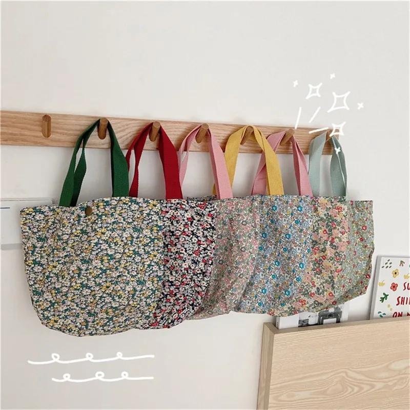 Lunch-Bag Picnic Ladies Cotton-Fabric Girls Portable Floral Mini Casual