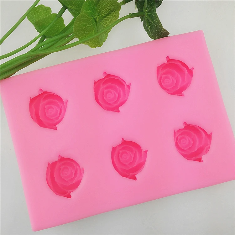 Мини 6 отверстий Роза сахарная елка искусственная помадка форма свадебные