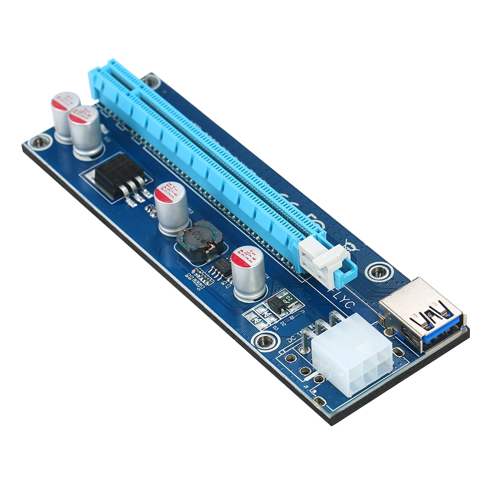 

Hot 6-Pack Multi-interface PCI-E 6pin Powered Riser Adapter Card 1x to 16x Rise Board with 23.6in USB3.0 Extension Cable