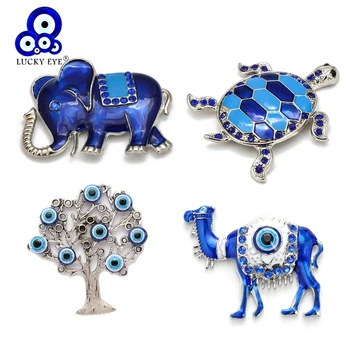 

Lucky eye Turkish Evil Eye Sun Tortoise Elephant Magnet Refrigerator Sticker Magnetic Alloy Decoration for Home Living Room BE58