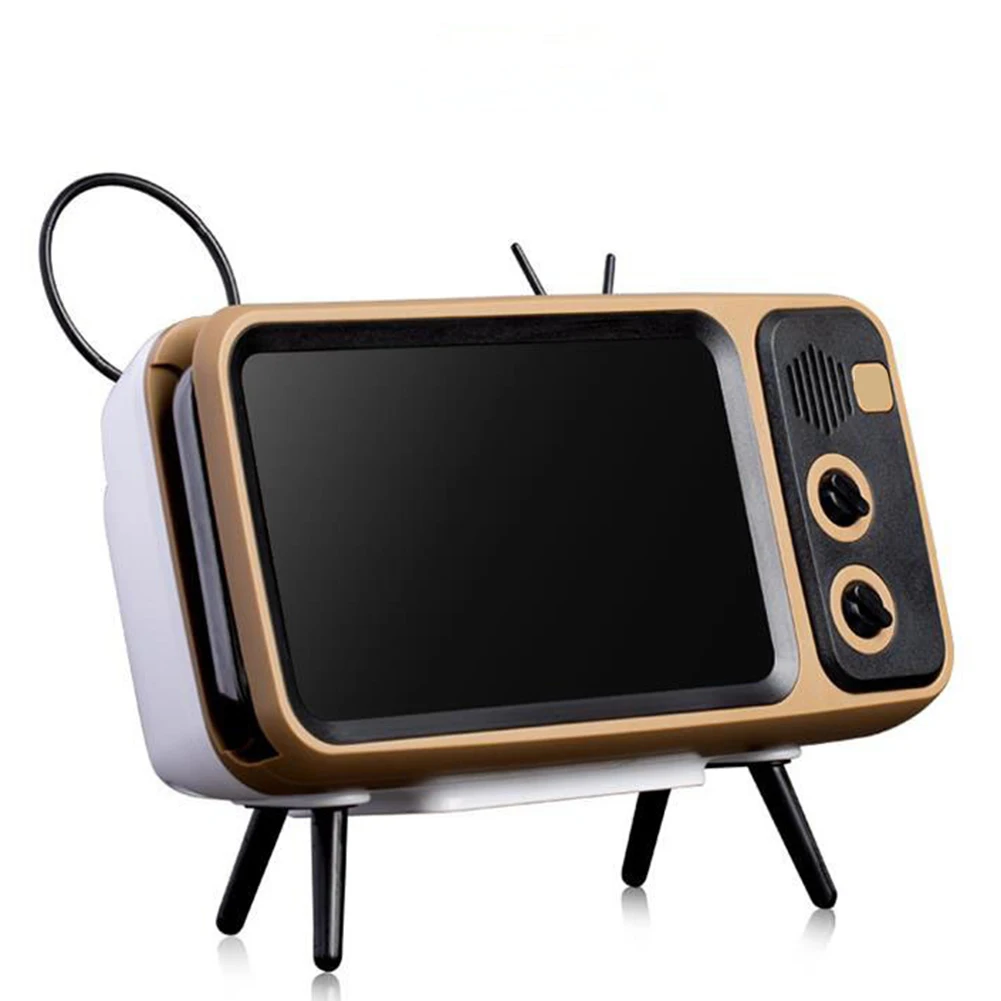 Brown 2 в 1 ТВ Дизайн Мини Bluetooth динамик мобильный телефон подставка держатель usb зарядное устройство JR предложения - Цвет: Brown
