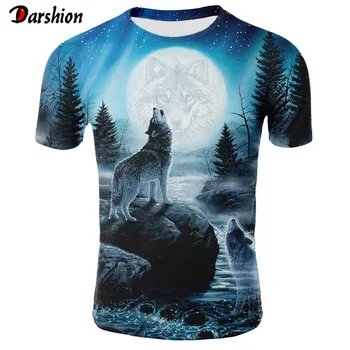

Mens Tee 3d t Shirt Summer Wolf Animal Printing Short Sleeve T-Shirt Blouse Tops Male Funny T Shirts 3D Animal t Shirt Plus Size