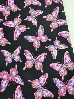 

Cotton Fabric Butterfly Amazing Rose Pink Dramatic Printing Colorful DIY Patchwork Textile Tissue Decor Home