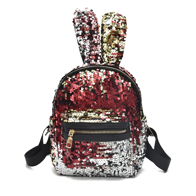 Детский рюкзак в Корейском стиле с пайетками и заячьими ушками для девочек в Корейском стиле