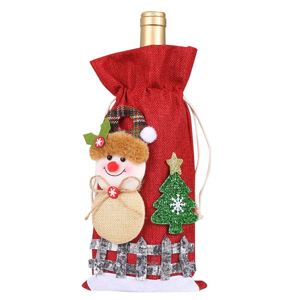 B Merry Christmas Santa Wine чехол для бутылки Xmas Festival вечерние декор стола подарочные держатели для шампанского Xmas домашний стол Navidad Декор - Цвет: B
