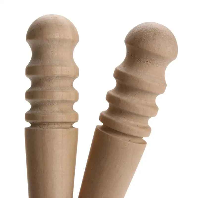 2pcs Leathercraft Tool Edges Slicker Round Wood Multi-Size Leather Edge Slicking Burnishing Supplies Leather Burnisher