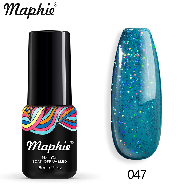 Maphie бриллиантовый блеск с ультрафиолетовым свечением Гель-лак для ногтей мерцающий декор с блестками Блестящий лак для ногтей полуперманентный лак Led синий гель для ногтей - Цвет: 047