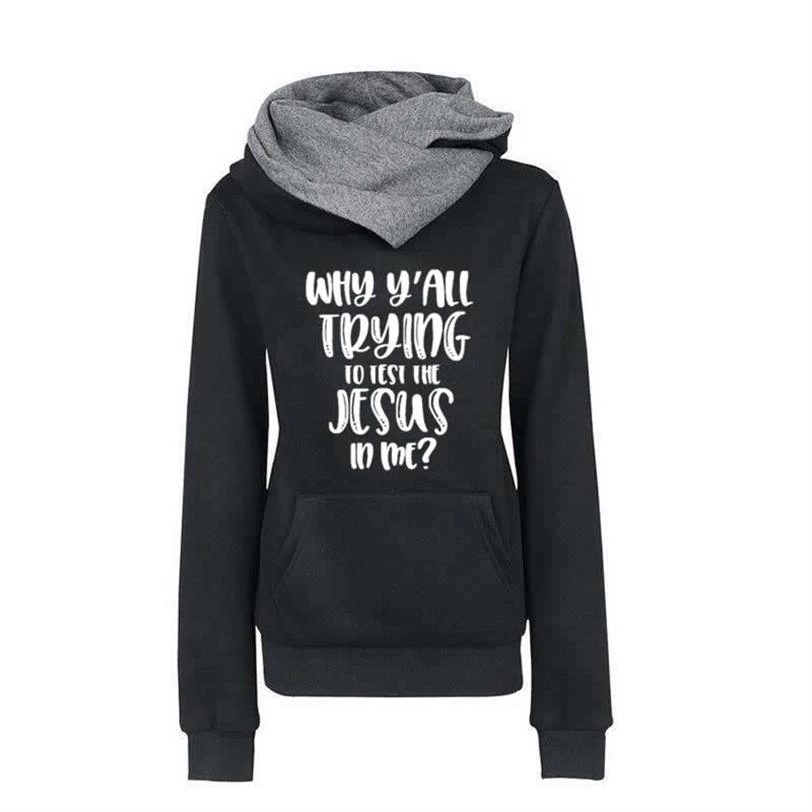 

Hoodies For Women Jesus Bible Faith Letters Print Lapel Hooded Femmes Cotton Hoodies Sweatshirts Tops Female Loose Plus Size