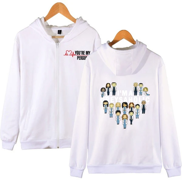 GREYS Anatomy с застежкой-молнией толстовка с капюшоном GREYSAHOLIC Толстовка Sweattershirt GREYS Anatomy подарки худи Толстовка с капюшоном