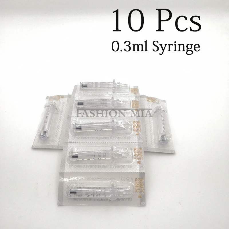 10pcs 0.3 syringe Мезотерапия гиалурон ручка Розовый 0,3 мл Неинвазивная микро Гиалуроновая кислота инъекции пистолет против старения удаления морщин гиалуроновая ацидо - Номер модели: 10pcs 0.3 syringe