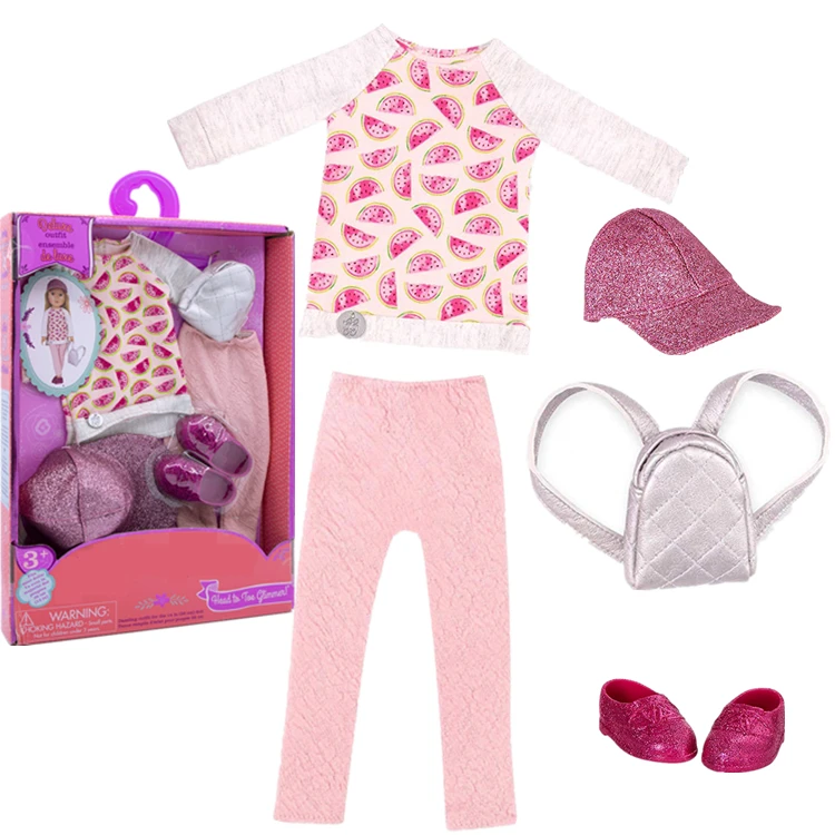 Оригинальная коробка 6 шт набор кукла шляпа пальто брюки обувь рюкзак вешалка для