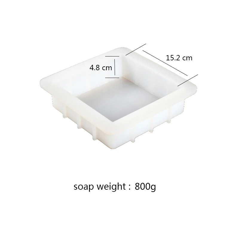 Square Silicone Soap Mold Easy Removal White Handmade Loaf Mould
