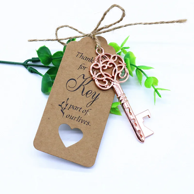 1-Rose gold 50 шт./лот, свадебный подарочный набор конфет, Подарочная подушка, коробка для конфет, винтажная роза, скелет, открывалка для ключей, французская лента, вечерние подарки - Цвет: 1-Rose gold